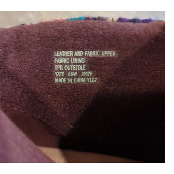 Earth Origins Tate Water Repellent Boots Merlot Cow Suede Aztec Women's Size 6.5 - Picture 6 of 8